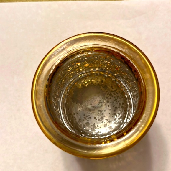 Small Gold Glass Textured Jar/Vase - Picture 3 of 3